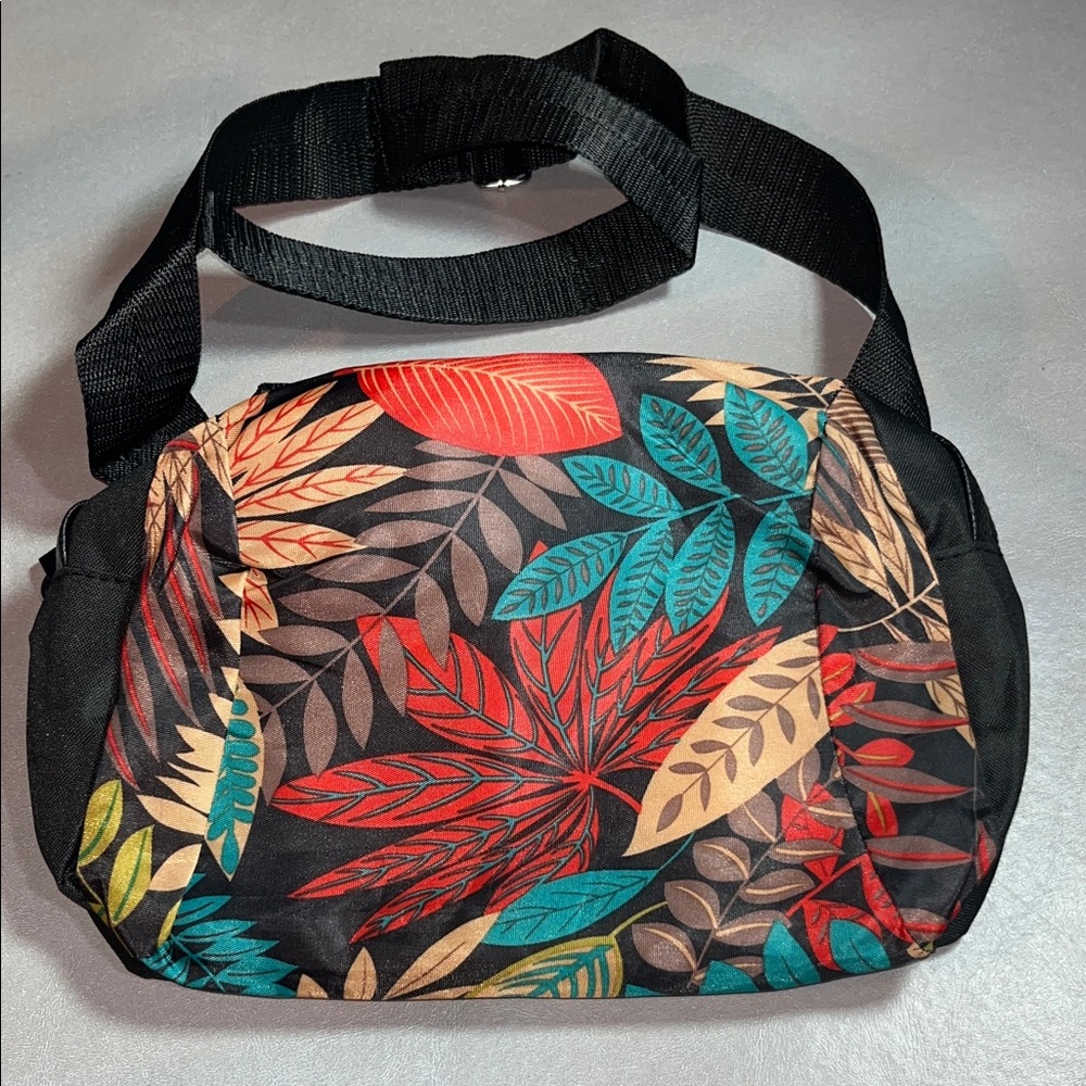 Vibrant Leaf Pattern Crossbody Bag
